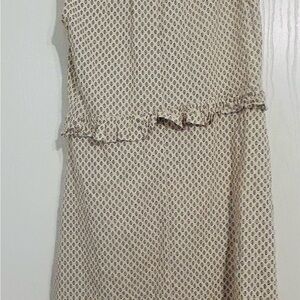 H&M Strapless Dress in Cream with Pattern
